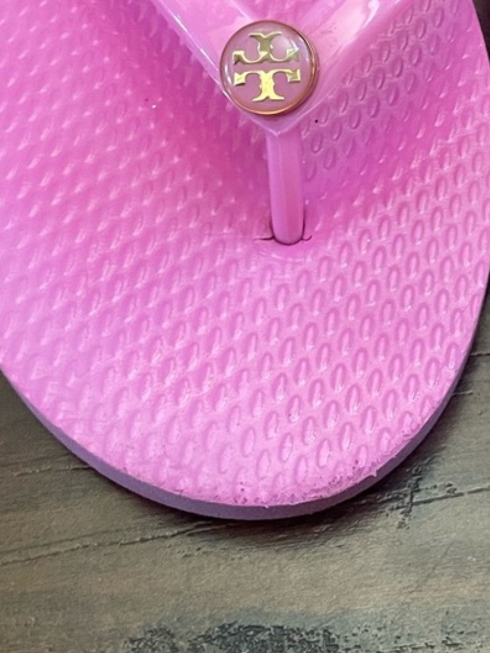 Tory Burch Pink Logo Flip Flop Sandals - Picture 5 of 7